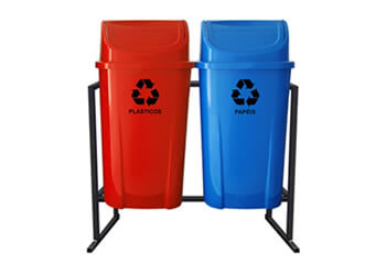 CONJUNTO DE 2 LIXEIRAS PARA COLETA SELETIVA DE 60 LITROS