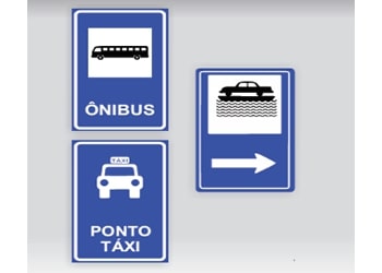 PLACAS DE SERVIÇOS DE TRANSPORTES ONIBUS E TAXI
