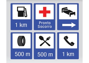 PLACAS DE SERVIÇOS ESTACIONAMENTO PRONTO SOCORRO COMBUSTIVEL